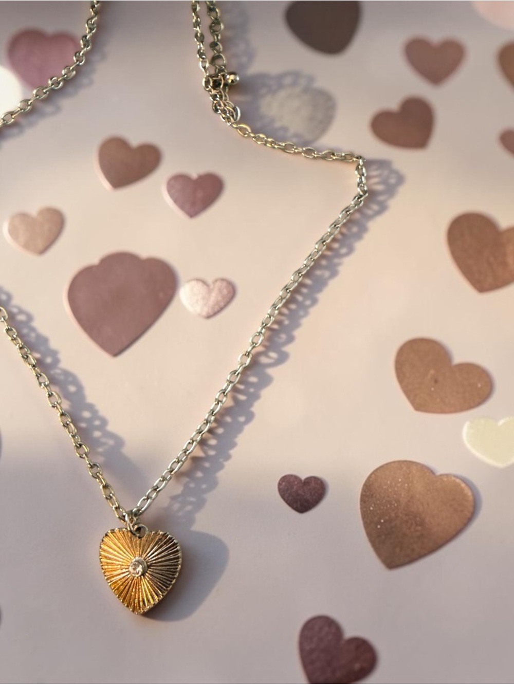 Silver Heart Pendant Necklace - Elegant Women's Jewelry